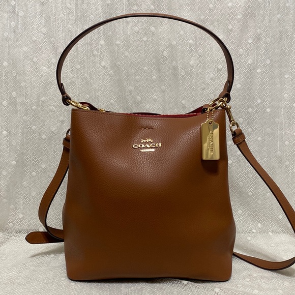 Coach Handbags - *SOLD*Coach Large Leather Town Bucket Bag In Redwood 1941 Red